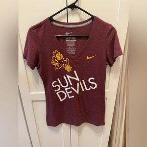 Nike red Arizona Sun Devils short sleeve v neck shirt